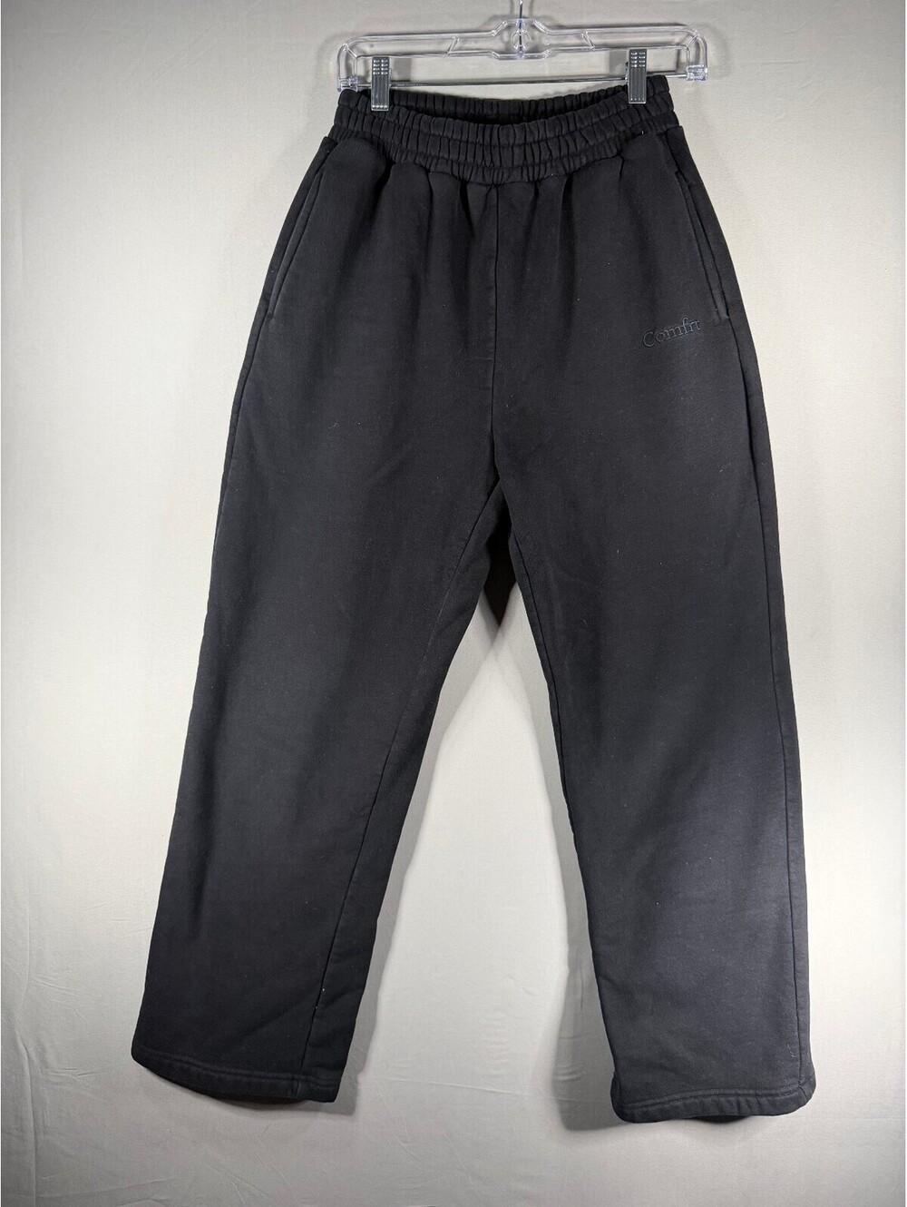 Comfrt Black Comfy Straight Leg Sweatpants with Elastic Waistband Size Medium